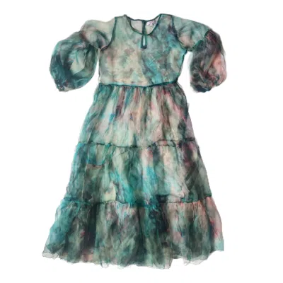 Wild Mary Gold Women's Green Maxi Sheer Overlay Dress - Lotus