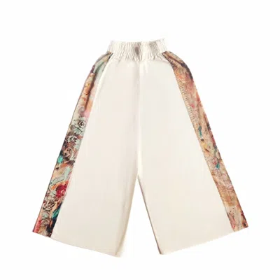 Wild Mary Gold Women's White Linen Pants With Chantilly