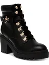 Wild Pair Bridgitt Womens Faux Leather Round Toe Combat & Lace-up Boots In Multi