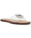 Wild Pair Caprie Womens Embellished Manmade Slide Sandals In Clear Vinyl
