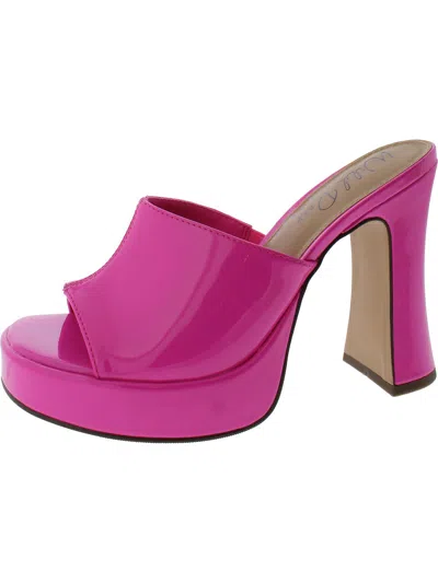Wild Pair Clohve Womens Patent Peep-toe Mule Sandals In Pink