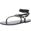 Wild Pair Earheart Thong Lace-up Flat Sandals, Created For Macy's In Black