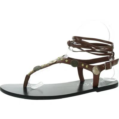 Wild Pair Earheart Womens Embellished Open Toe T-strap Sandals In White