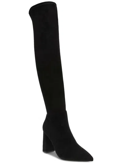 Wild Pair Bravy Womens Microsuede Block Heel Over-the-knee Boots In Black