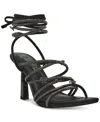Wild Pair Eross Lace-up Dress Sandals, Created For Macy's In Black Bling