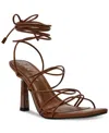 Wild Pair Eross Lace-up Dress Sandals, Created For Macy's In Brown Smooth