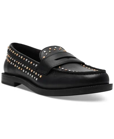 Wild Pair Graciee Studded Loafers, Exclusively At Macy's In Black Smooth