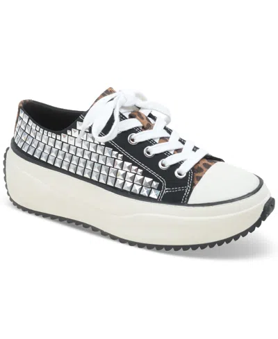 Wild Pair Highfive Lace-up Low-top Sneakers, Created For Macy's In Black Canvas
