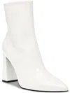 Wild Pair Iloise Womens Patent Block Heel Booties In White