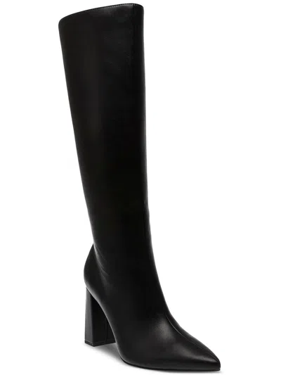 Wild Pair Islah Womens Faux Leather Block Heel Knee-high Boots In Black