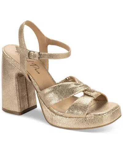 Wild Pair Laviniaa Platform Dress Sandals, Exclusively At Macy's In Gold Smooth