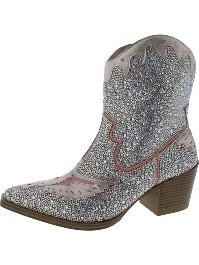 Wild Pair Lourdez Womens Faux Leather Embellished Cowboy, Western Boots In Multi