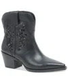 Wild Pair Lucie Western Booties, Created For Macy's In Black Smooth