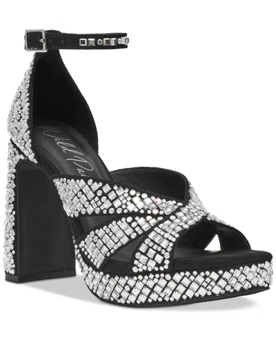 Wild Pair Lydiaa Embellished Platform Dress Sandals, Exclusively At Macy's In Black Bling
