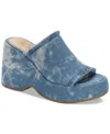 Wild Pair Mahrshah Platform Slides Sandals, Exclusively At Macy's In Denim