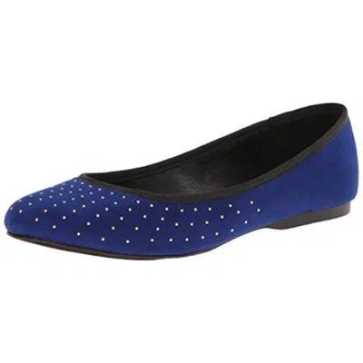 Wild Pair Morton Womens Faux Suede Studded Flats In Blue