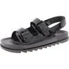 Wild Pair Mystick Womens Patent Ankle Strap Slingback Sandals In Black