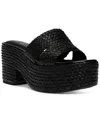 WILD PAIR NIFTYY WOVEN ESPADRILLE PLATFORM WEDGE SLIDE SANDALS, CREATED FOR MACY'S