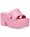 WILD PAIR NIFTYY WOVEN ESPADRILLE PLATFORM WEDGE SLIDE SANDALS, CREATED FOR MACY'S