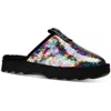 Wild Pair Portiaa Womens Faux Fur Slip On Slide Slippers In Multi