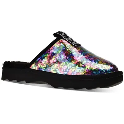 Wild Pair Portiaa Womens Faux Fur Slip On Slide Slippers In Multi