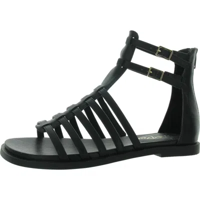 Wild Pair Roman Womens Strappy Open Toe Gladiator Sandals In Black