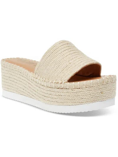 Wild Pair Shermer Slide Espadrille Platform Wedge Sandals, Created For Macy's In Beige