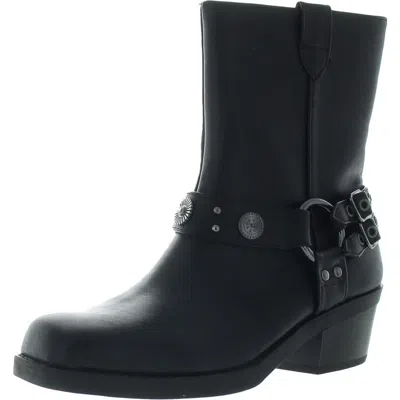 Wild Pair Sherri Womens Harness Faux Leather Motorcycle Boots In Multi