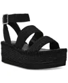 Wild Pair Showstopr Womens Woven Slingback Platform Sandals In Black Raffia