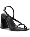 Wild Pair Viollett Strappy Dress Sandals, Exclusively At Macy's In Black Smooth