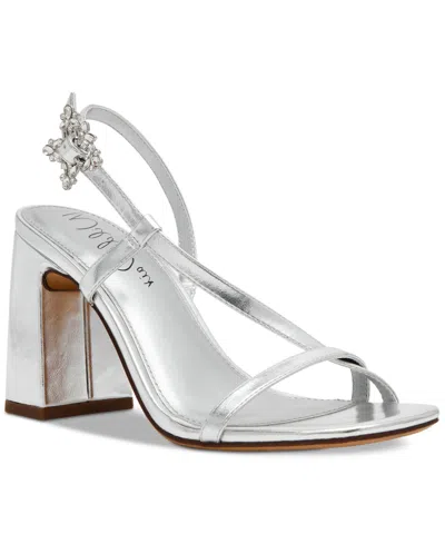 Wild Pair Viollett Strappy Dress Sandals, Exclusively At Macy's In Silver Smooth