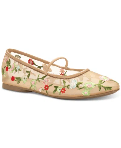 Wild Pair Women's Augustt Ballet Slip-on Flats, Created For Macy's Exclusive In Mesh Floral Nude
