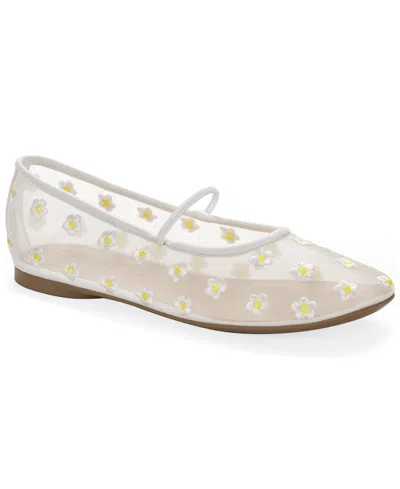 Wild Pair Women's Augustt Ballet Slip-on Flats, Created For Macy's Exclusive In White Mesh