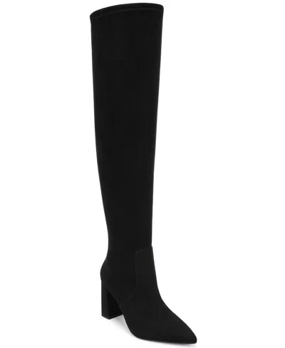 Wild Pair Women's Carlaa Over-the-knee Pointed-toe Block-heel Boots, Macy's Exclusive In Black