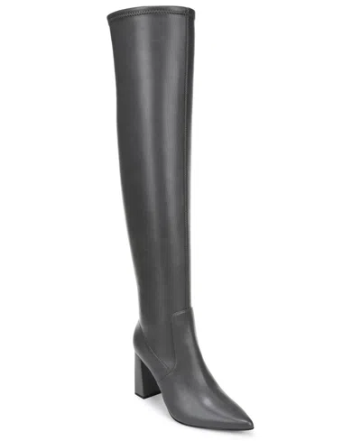 Wild Pair Women's Carlaa Over-the-knee Pointed-toe Block-heel Boots, Macy's Exclusive In Grays Harbor