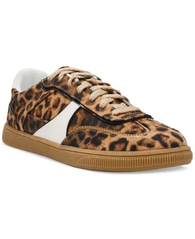 Wild Pair Women's Chargee Lace-up Sneakers, Created For Macy's In Leopard,white