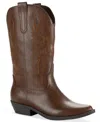 Wild Pair Women's Denise Block Heel Western Boots, Macy's Exclusive In Brown