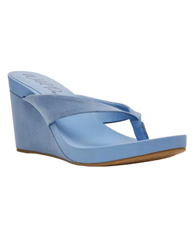 Wild Pair Women's Estelaa Mid Wedge Heel Sandals, Macy's Exclusive In Blue