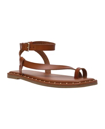 Wild Pair Women's Genessis Buckle Flat Sandals, Exclusively At Macy's In Brown