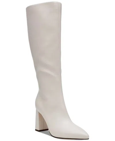 Wild Pair Women's Islah Block-heel Dress Boots In Bone Smooth In White
