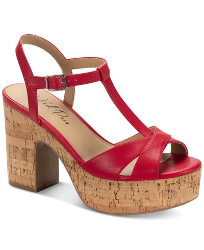 Wild Pair Women's Jillien Platform Sandals, Exlusively At Macy's In Red Smooth