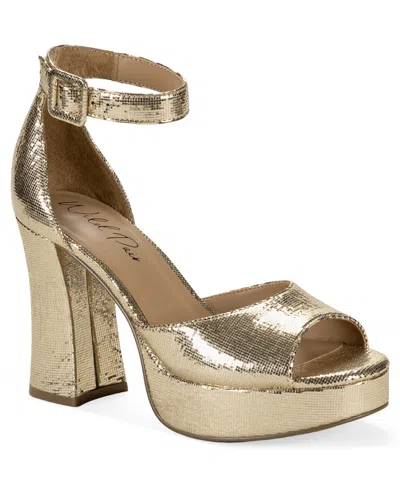 Wild Pair Women's Katjaa Platform Block Heel Dress Sandals, Macy's Exclusive In Gold