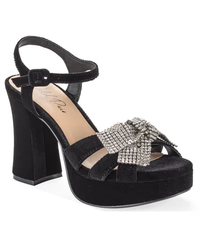 Wild Pair Women's Keiiko Block-heel Embellished-bow Dress Sandals, Macy's Exclusive In Black