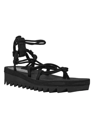 Wild Pair Women's Kitkaa Platform Lace-up Sandals, Macy's Exclusive In Black
