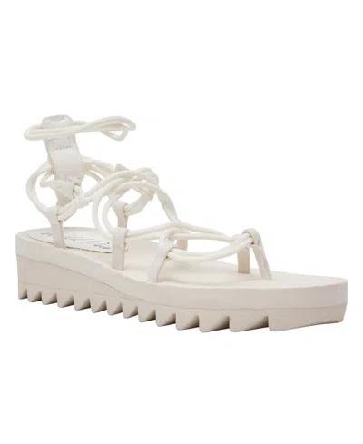 Wild Pair Women's Kitkaa Platform Lace-up Sandals, Macy's Exclusive In White
