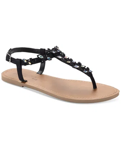 Wild Pair Women's Krisleyy Flat Sandals, Exclusively At Macy's In Black Bling