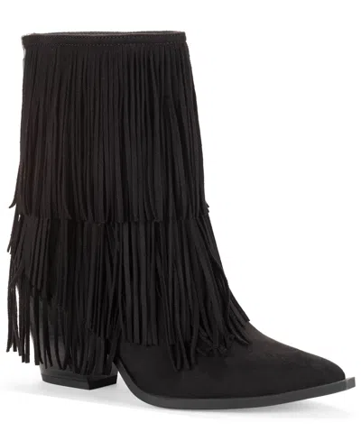 Wild Pair Women's Leonie Fringe Booties, Macy's Exclusive In Black