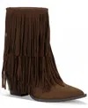 Wild Pair Women's Leonie Fringe Booties, Macy's Exclusive In Brown