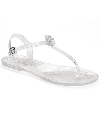 Wild Pair Women's Qahira Jelly Round Toe Thong Flat Sandals, Macy's Exclusive In White