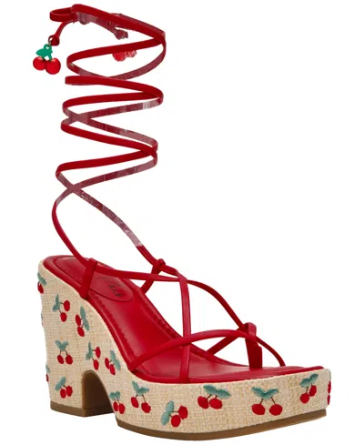 Wild Pair Women's Ruthiee High Block Heel Sandals, Macy's Exclusive In Red